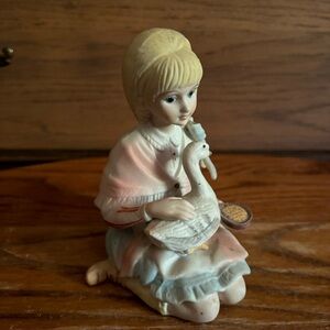 Vintage Figurine Girl with Goose Lenwile Ardalt Artware